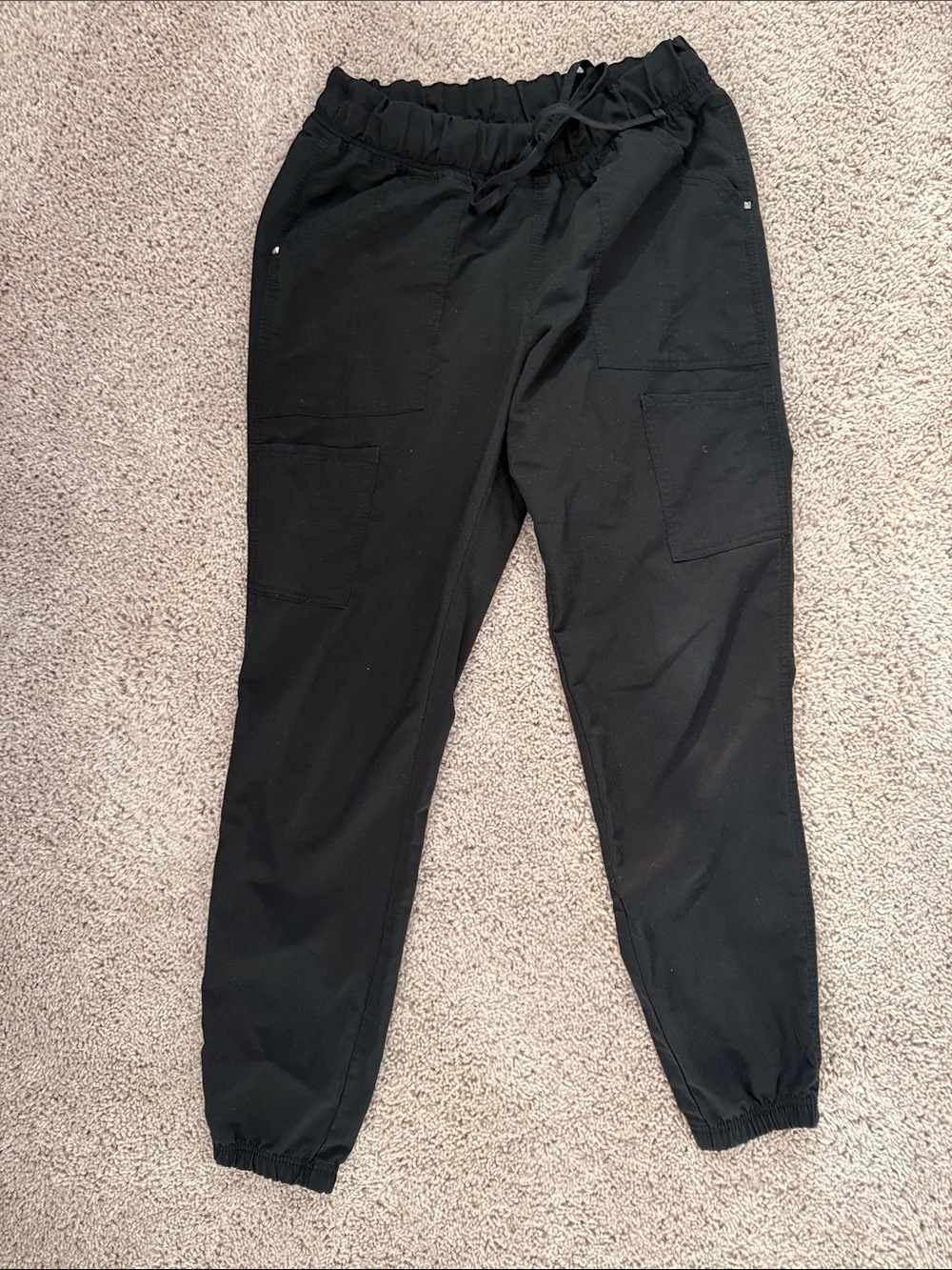 Scrubstar Black Elastic-Waist Jogger Scrub Pants